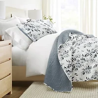 Quilt Coverlet Set All Season Patterned Reversible Microfiber Ultra Soft Bedding