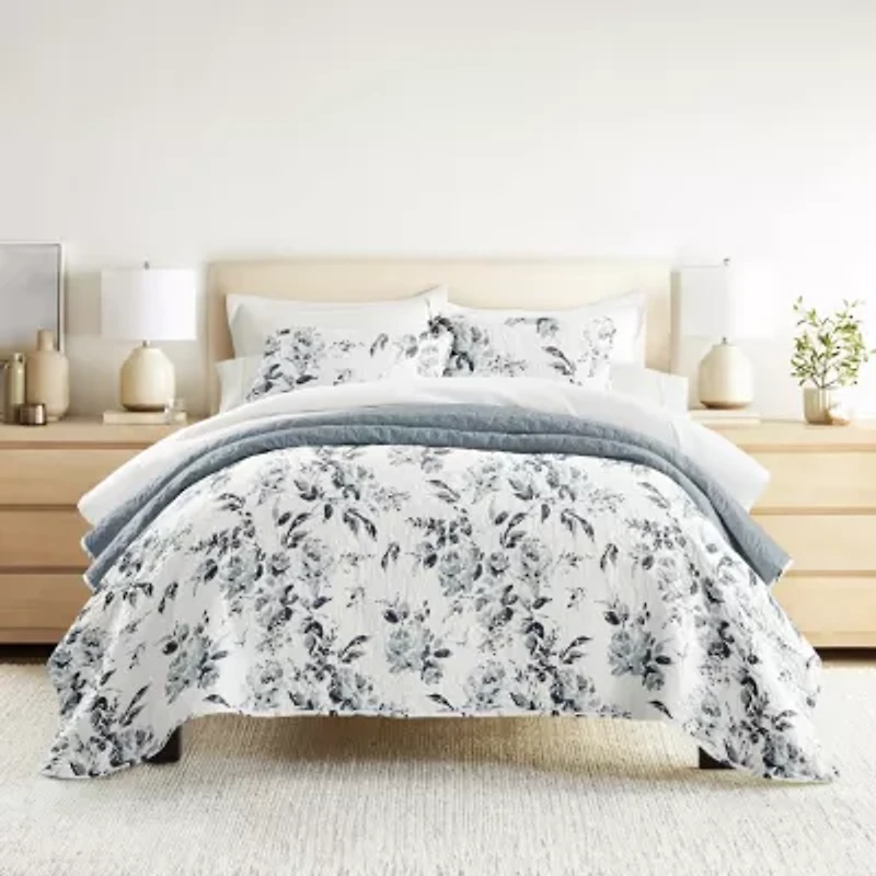 Quilt Coverlet Set All Season Patterned Reversible Microfiber Ultra Soft Bedding