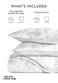 Ultra Soft Microfiber Reversible Blooming Daisy All Season Quilt Set with Shams
