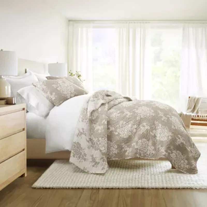 Quilt Coverlet Set All Season Patterned Reversible Microfiber Ultra Soft Bedding