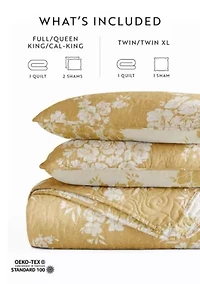 Quilt Coverlet Set All Season Patterned Reversible Microfiber Ultra Soft Bedding