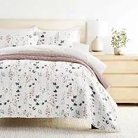 Ultra Soft Microfiber Reversible Poppy Bloom All Season Quilt Set with Shams