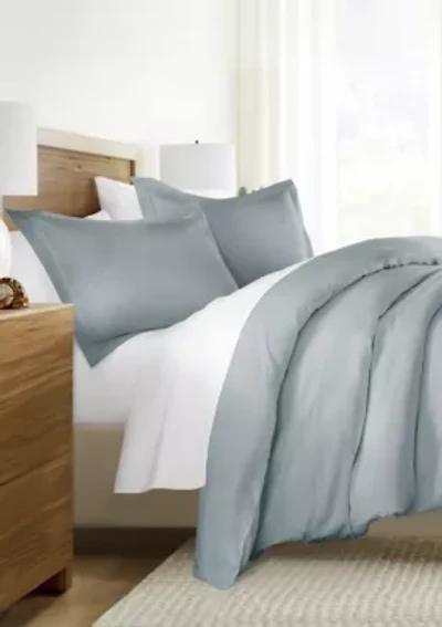 3 Piece Brushed Cotton Duvet Cover Set  - Vintage Washed for Extra Softness 100% Long Staple Sateen Weave
