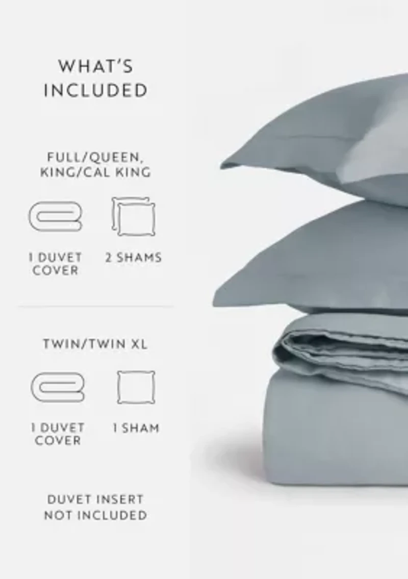 3 Piece Brushed Cotton Duvet Cover Set  - Vintage Washed for Extra Softness 100% Long Staple Sateen Weave