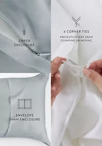 3 Piece Brushed Cotton Duvet Cover Set  - Vintage Washed for Extra Softness 100% Long Staple Sateen Weave