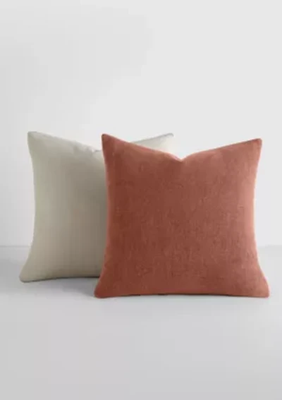2-Pack Cotton Stonewash Solid Décor Throw Pillows