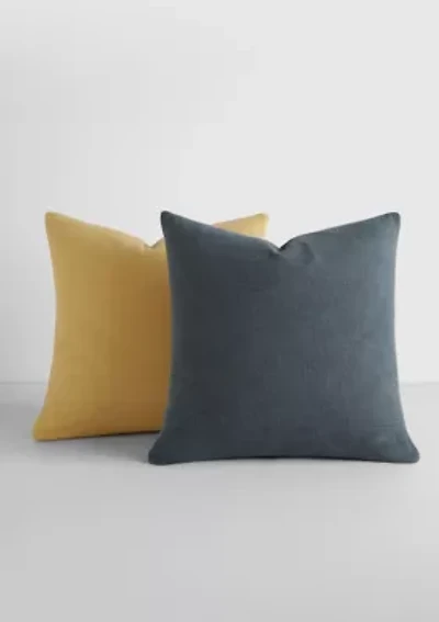 2-Pack Cotton Stonewash Solid Décor Throw Pillows