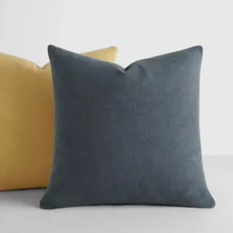 2-Pack Cotton Stonewash Solid Décor Throw Pillows