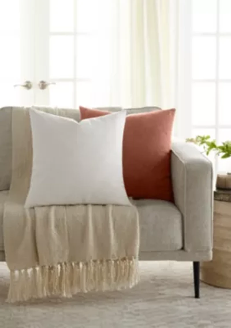 2-Pack Cotton Stonewash Solid Décor Throw Pillows