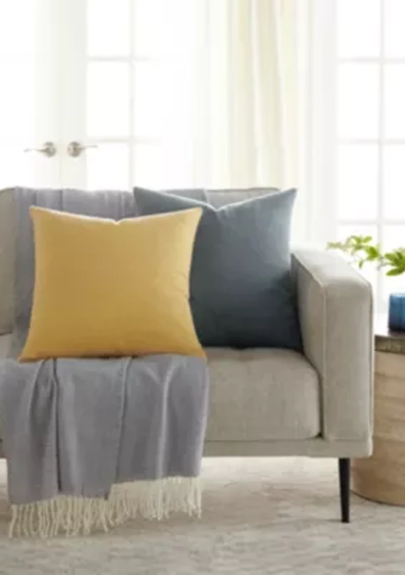 2-Pack Cotton Stonewash Solid Décor Throw Pillows