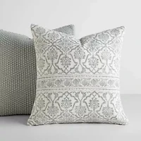 2-Pack Seed Stitch Knit Throw Pillows Folk Leaves