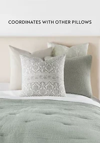2-Pack Seed Stitch Knit Throw Pillows Folk Leaves