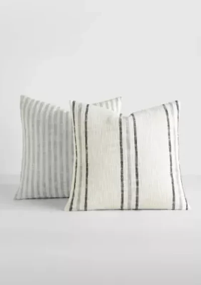 2-Pack Yarn-Dyed Throw Pillows Framed Stripe / Bengal