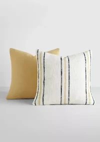 2-Pack Yarn-Dyed Stonewash Décor Throw Pillows