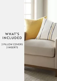 2-Pack Yarn-Dyed Stonewash Décor Throw Pillows