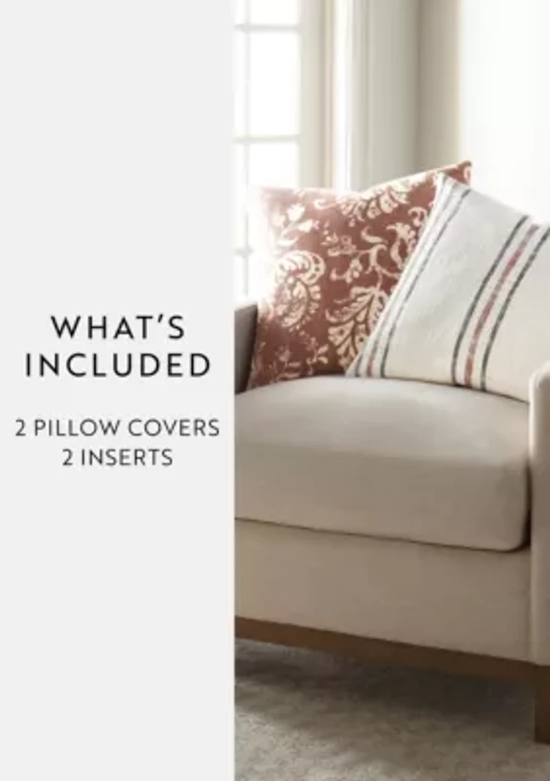 2-Pack Yarn-Dyed Stonewash Décor Throw Pillows