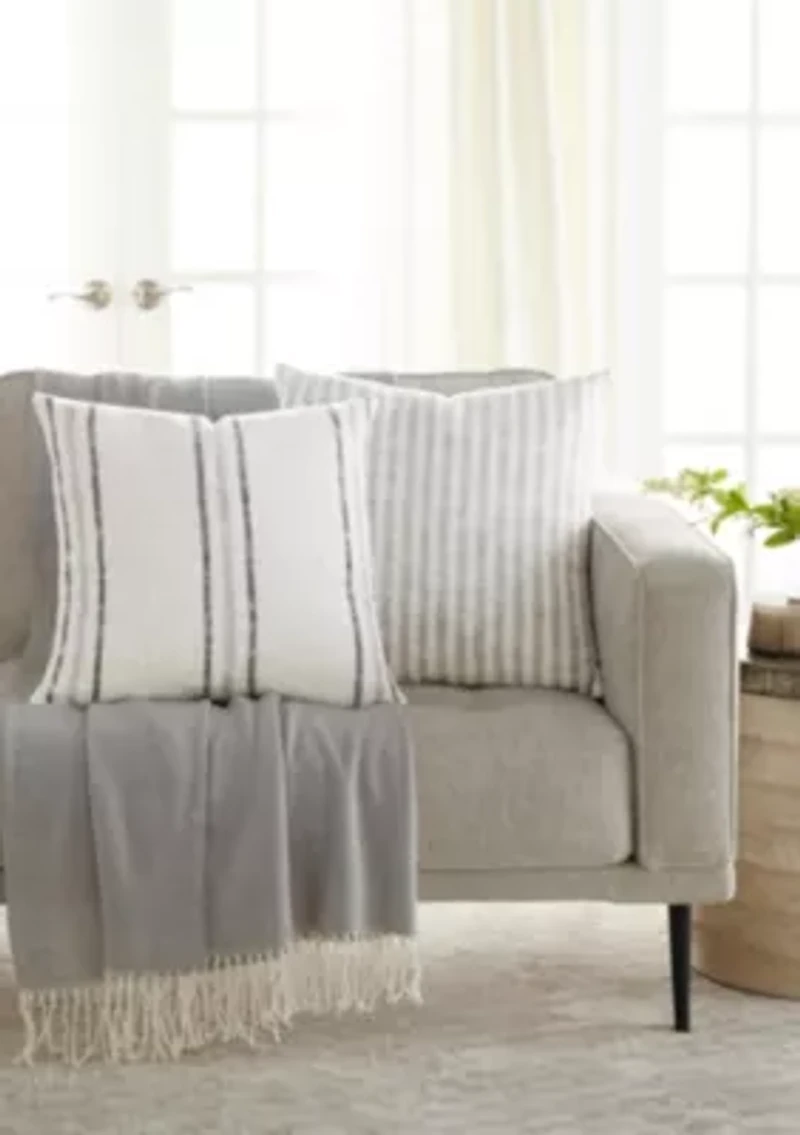 2-Pack Yarn-Dyed Throw Pillows Framed Stripe / Bengal