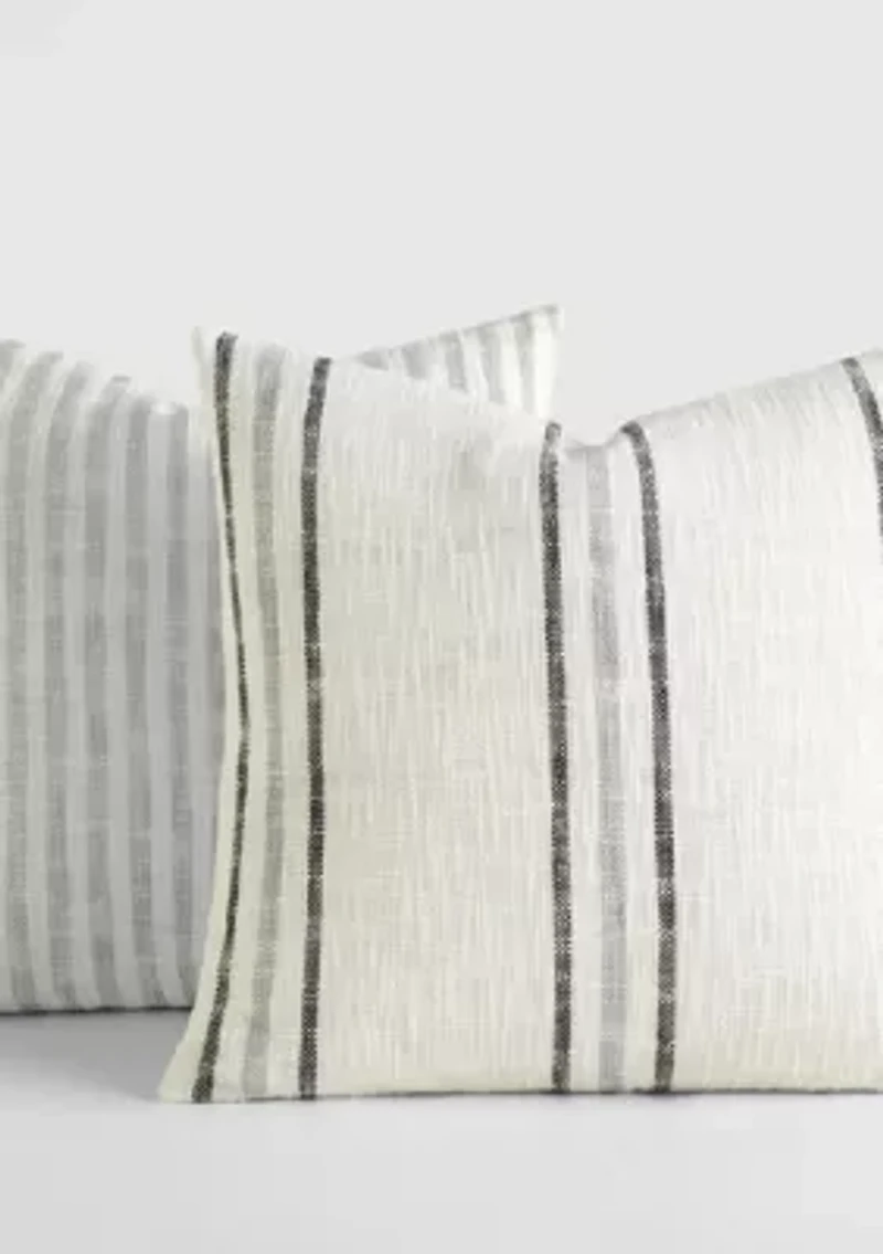 2-Pack Yarn-Dyed Throw Pillows Framed Stripe / Bengal