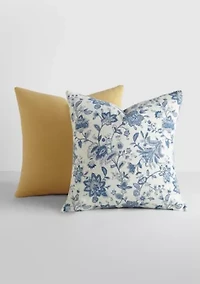 2-Pack Cotton Stonewash Slub Décor Throw Pillows