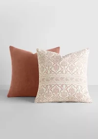 2-Pack Cotton Stonewash Slub Décor Throw Pillows