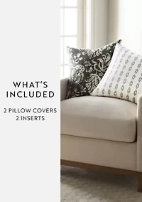 2-Pack Cotton Stonewash Slub Décor Throw Pillows