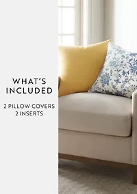 2-Pack Cotton Stonewash Slub Décor Throw Pillows