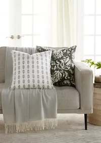 2-Pack Cotton Stonewash Slub Décor Throw Pillows