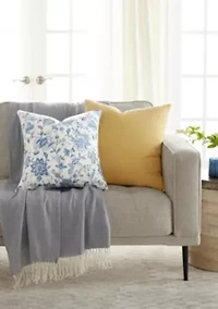 2-Pack Cotton Stonewash Slub Décor Throw Pillows