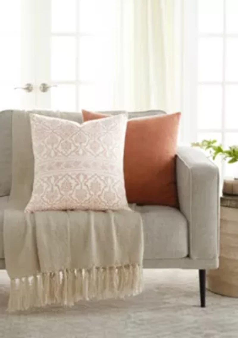 2-Pack Cotton Stonewash Slub Décor Throw Pillows