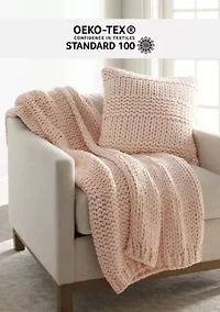 Chunky Knit Throw Blanket & Décor Pillow Bundle