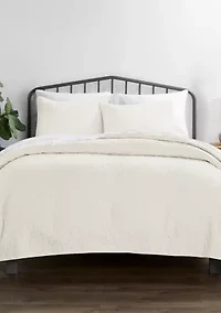 Premium Ultra Soft Damask Pattern Quilted Coverlet Set