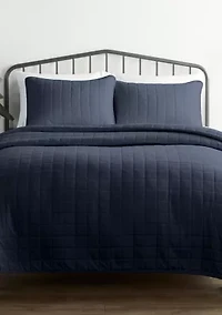 Premium Ultra Soft Square Pattern Quilted Coverlet Set