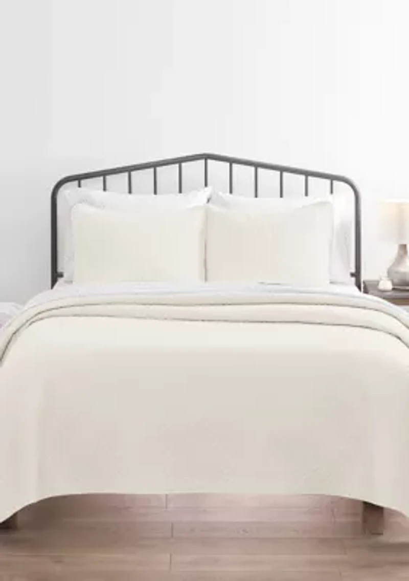 Premium Ultra Soft Herring Pattern Quilted Coverlet Set