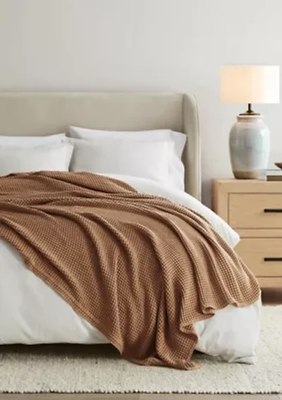 100% Cotton Soft Waffle Textured Bed Blanket