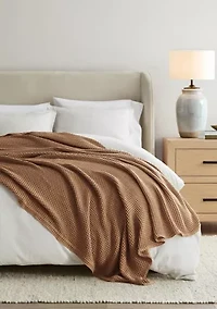 100% Cotton Soft Waffle Textured Bed Blanket