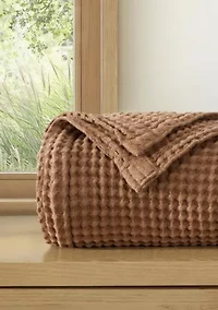100% Cotton Soft Waffle Textured Bed Blanket