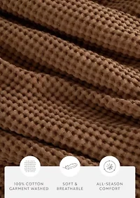 100% Cotton Soft Waffle Textured Bed Blanket