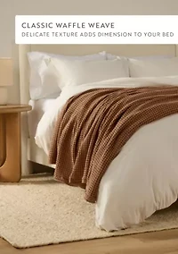 100% Cotton Soft Waffle Textured Bed Blanket