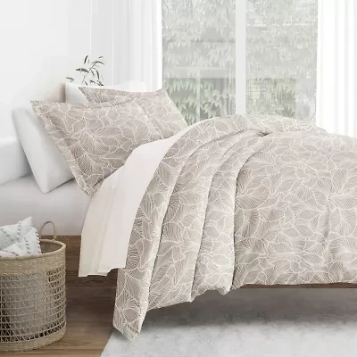 Duvet Cover Set Patterned Microfiber Ultra Soft Bedding Linear Leaves