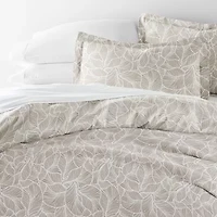 Duvet Cover Set Patterned Microfiber Ultra Soft Bedding Linear Leaves