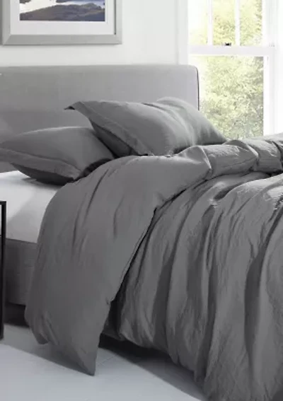 Washed Crinkled Duvet Cover Set