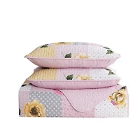 Floral Patchwork Printed Quilt Set