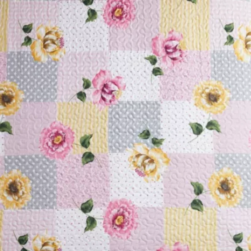 Floral Patchwork Printed Quilt Set