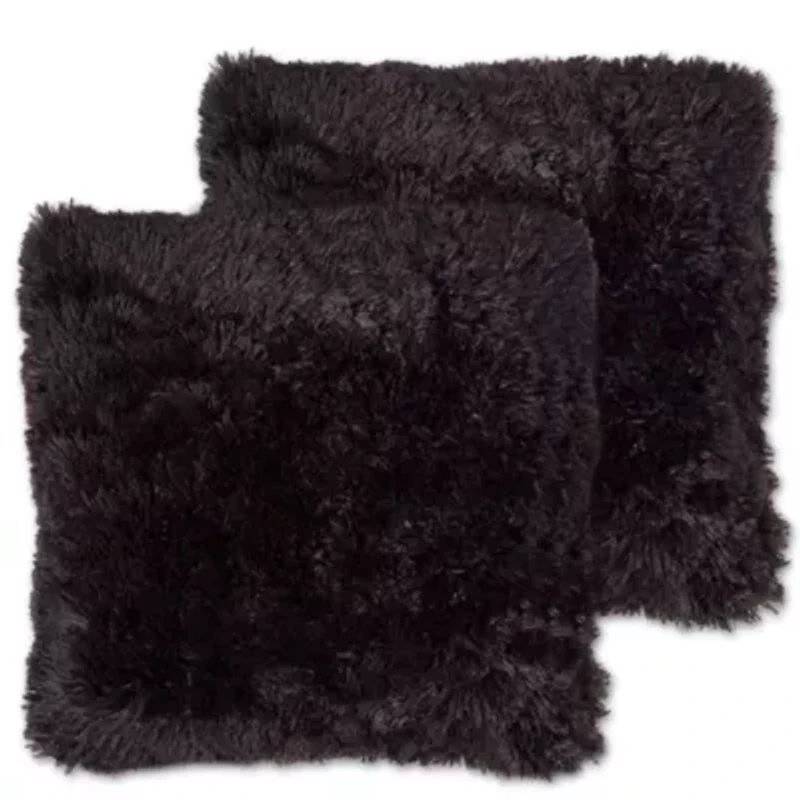 Plush Long Faux Fur 18" x Throw Pillows 2 Pack
