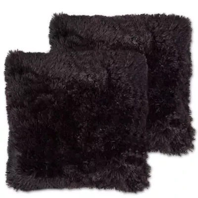 Plush Long Faux Fur 18" x Throw Pillows 2 Pack
