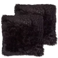 Plush Long Faux Fur 18" x Throw Pillows 2 Pack