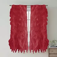 Chic Sheer Voile Vertical Ruffled Tier Window Single Panel Curtain
