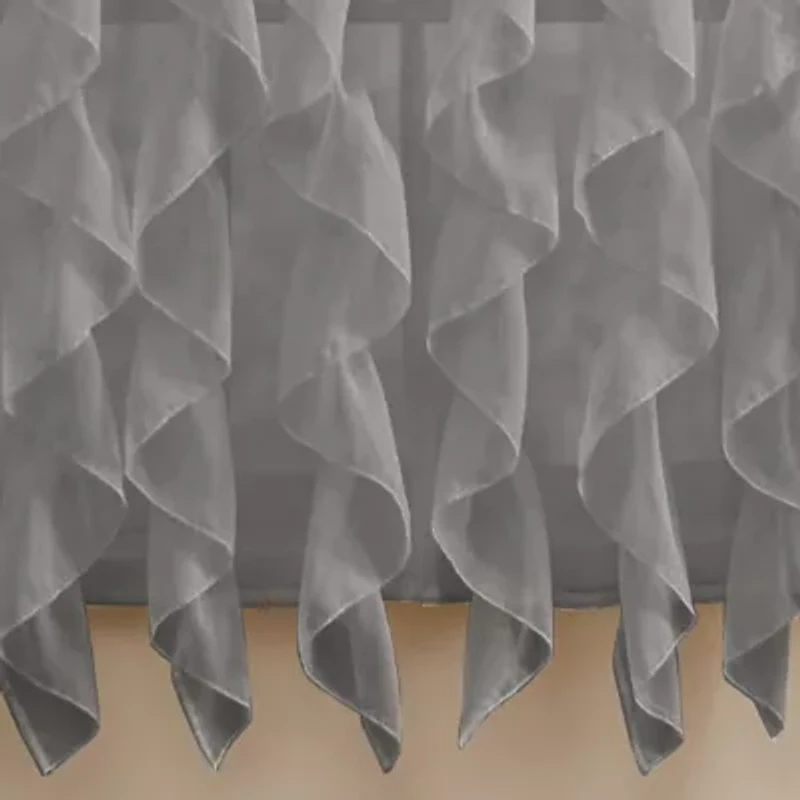 Chic Sheer Voile Vertical Ruffled Tier Window Single Panel Curtain