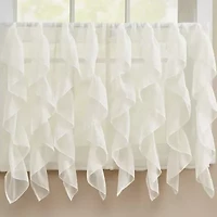 Chic Sheer Voile Vertical Ruffled Tier Window Single Panel Curtain