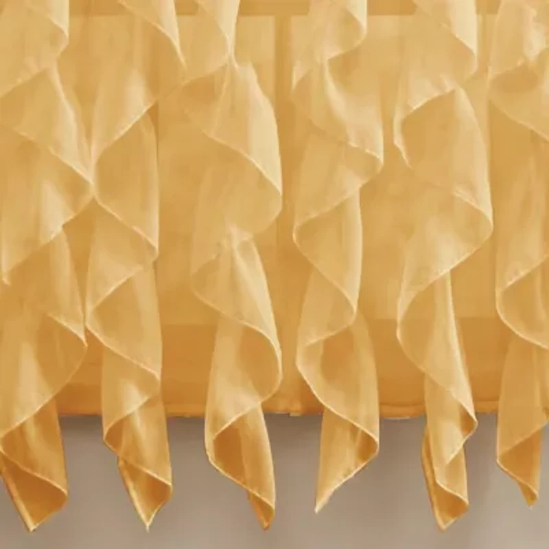 Chic Sheer Voile Vertical Ruffled Tier Window Single Panel Curtain